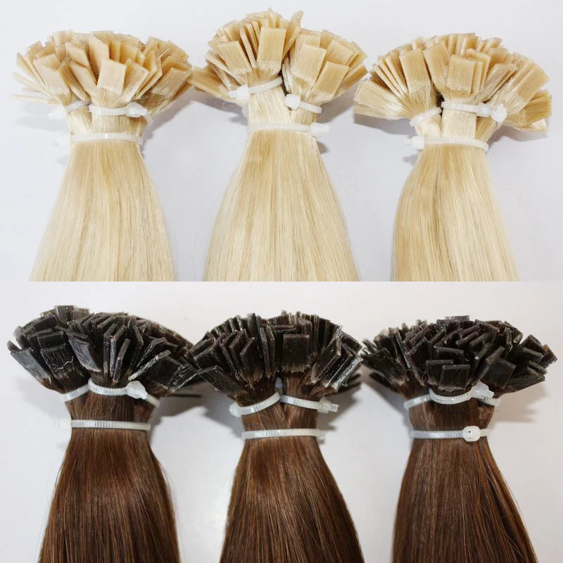 Hot selling wholesale best quality hair double drawn i tip v tip flat keratin tip hair extensions details