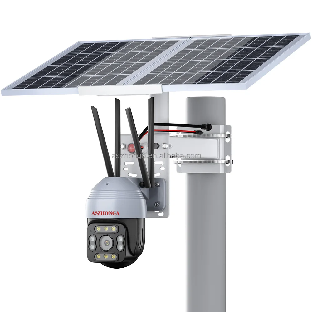 30W Solar Panel HD 2MP Security IP Network Camera Wireless 1080P 3G 4G SIM  Card Outdoor PTZ CCTV Surveillance Cam CAMHI