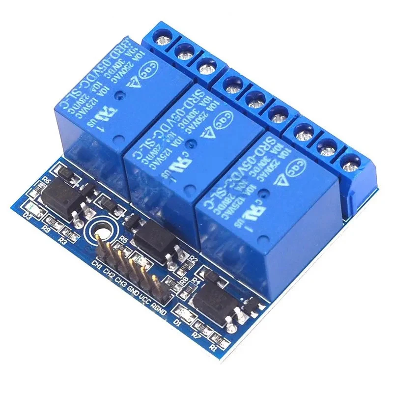 3.3V 5V 3 Channel Relay Module 5mA With Optocoupler Isolation Compatible  Signal