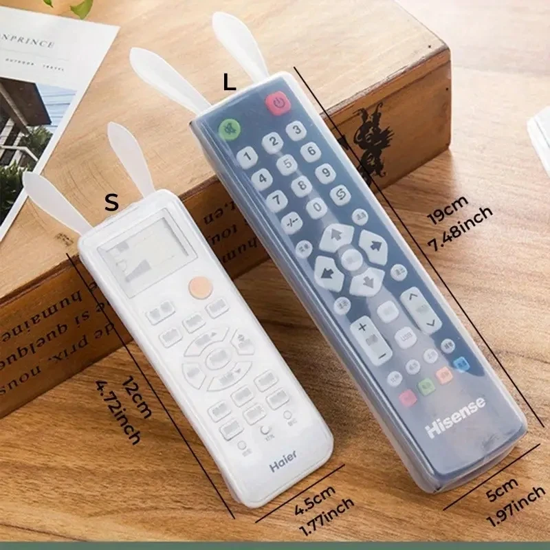 Rabbit Ear Silicone Dustproof Protective Case Sheath Transparent Remote Control Cover for TV Air Conditioner Remote