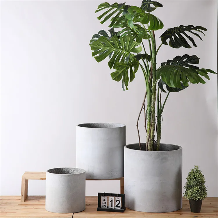 Yongsheng Minimalism Style Cylinder Matte Patio Indoor Outdoor Planters Home Decor Large Flower Pots for Garden Decoration