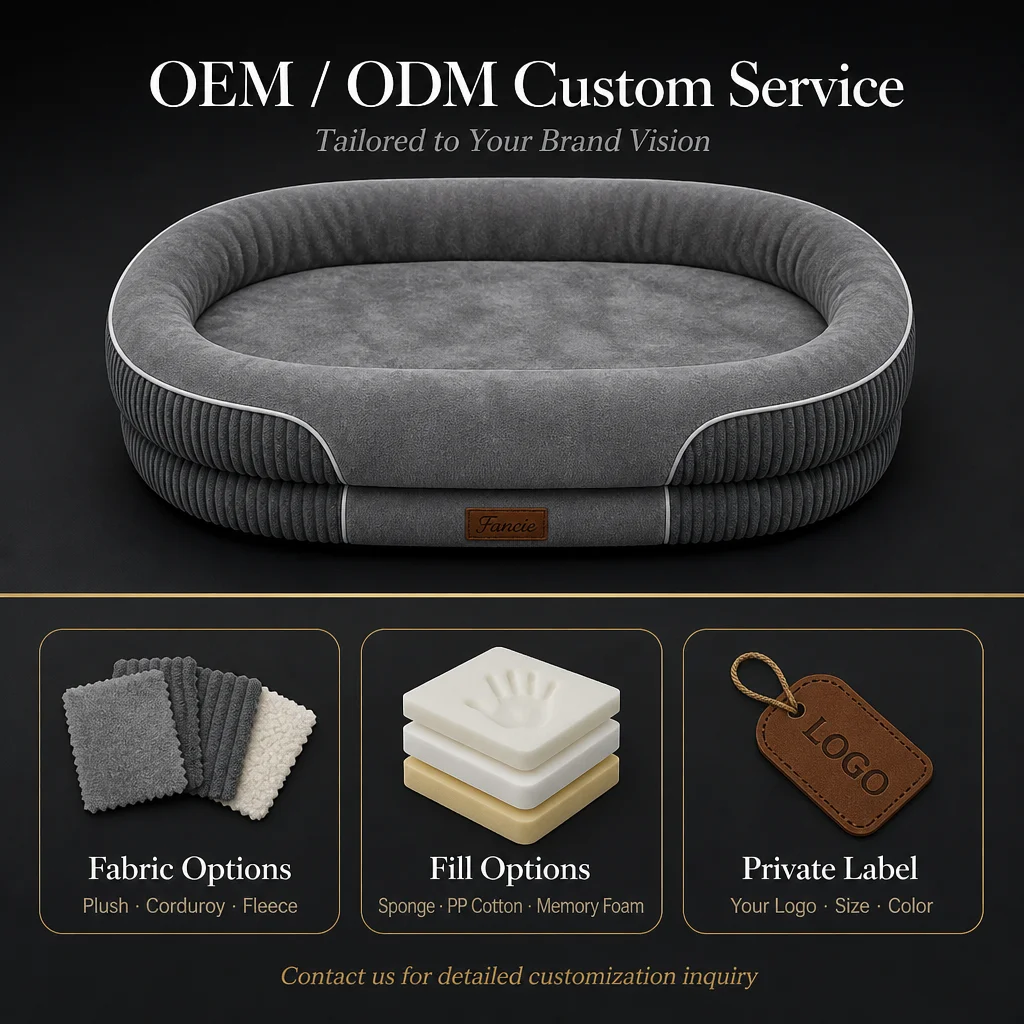 Oval Bolster Dog Bed Corduroy Outer — Product details 9