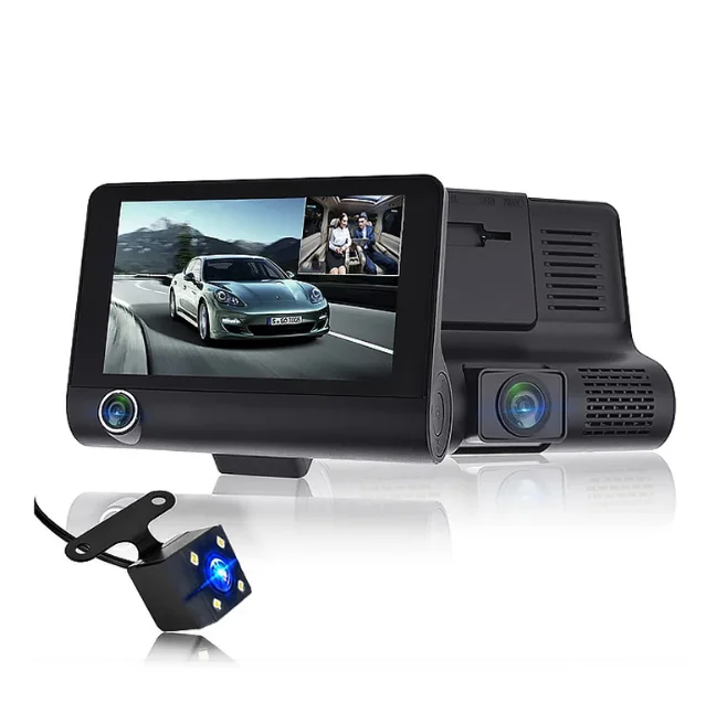 Car Dual Lens Dash Cam HD 1080P Front/Rear/Inside Video Recorder