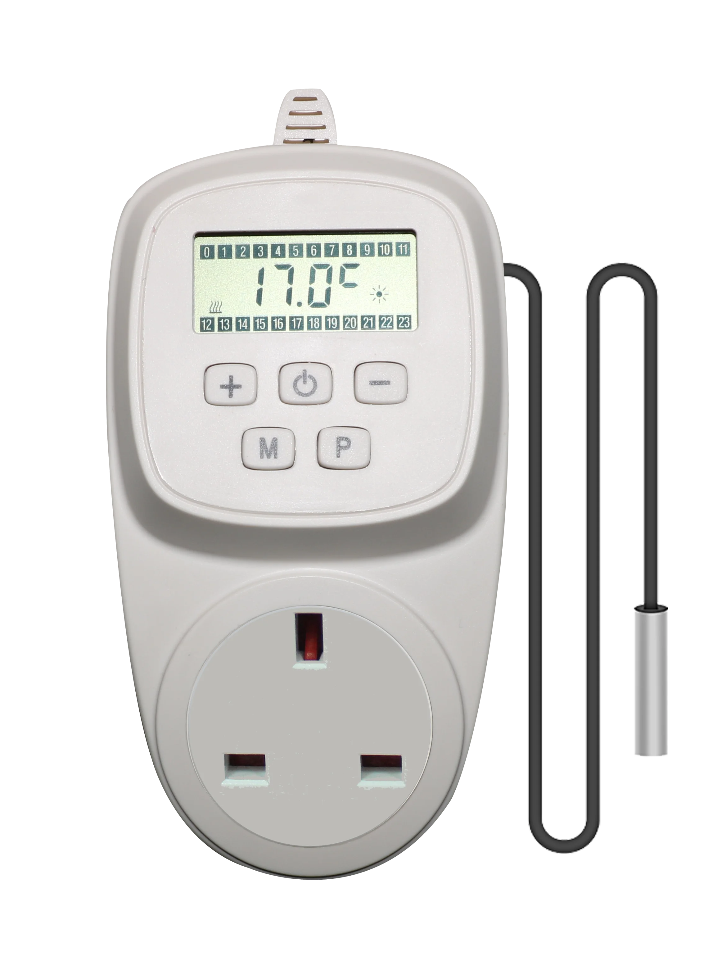 WIFI Programmable Thermostat Socket Plug with External Sensor for Smart Home Heating Control