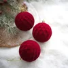 Plaid flocking ball-Red (three pack)