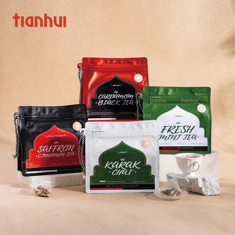 Tianhui Custom Tea Stand-Up Pouch - Moisture-Proof Aluminum Foil Bag with Zipper