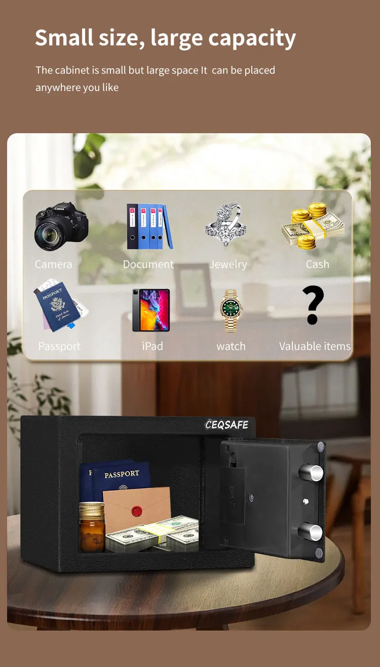 CEQSAFE China Electronic Digital Lock Cold Rolled Steel Burglarproof Safe Box factory