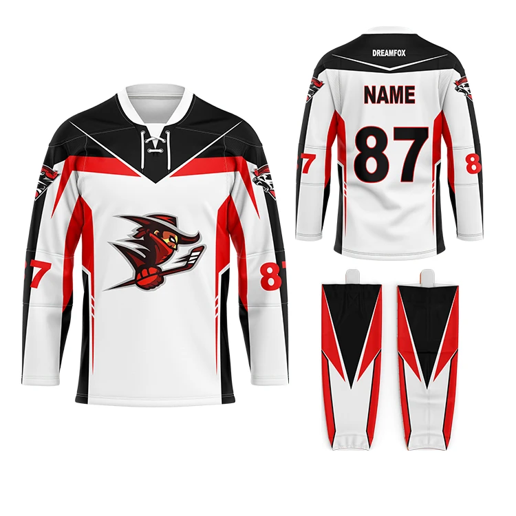 Source Custom ice hockey wear practice junior fashion double sided  reversible cheap team digital camo streetwear ice hockey jersey on  m.