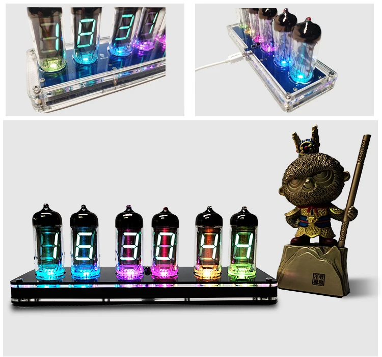 Glow Tube Clock Nixie Tube Clock Led Backlight Cyclically Gift Iv11
