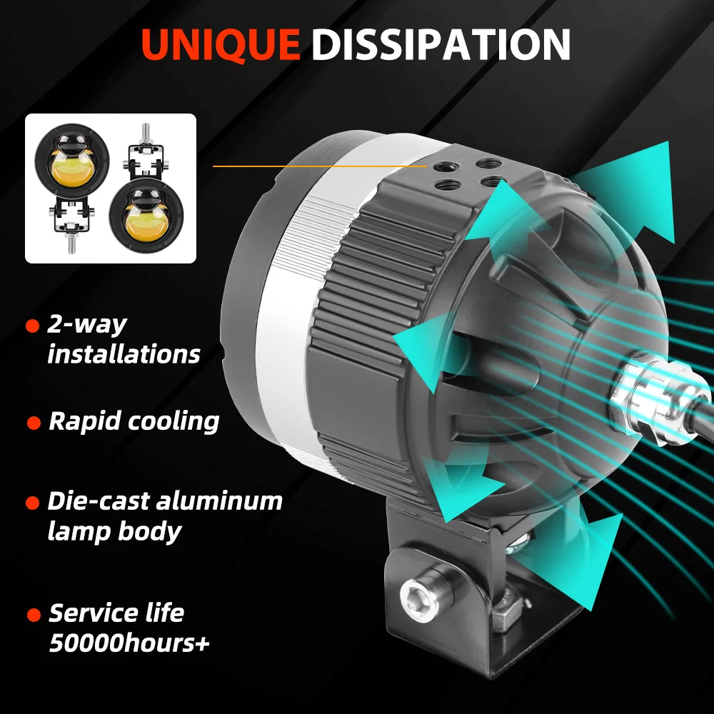 Wholesale Auto Lighting System Auxiliary Fog Lights IP68 3 Inch 30W 12V 24V Tdd Led Mini Driving Light Dual Color for Motorbikes