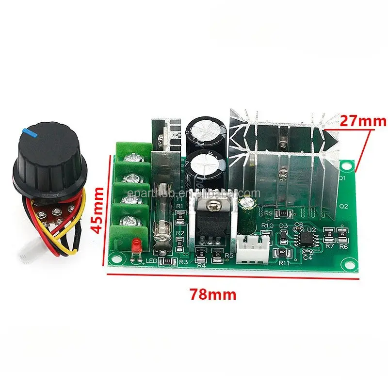 Speed Controllers Regulators, 12-48V, 20A, PWM, DIY - detail 12