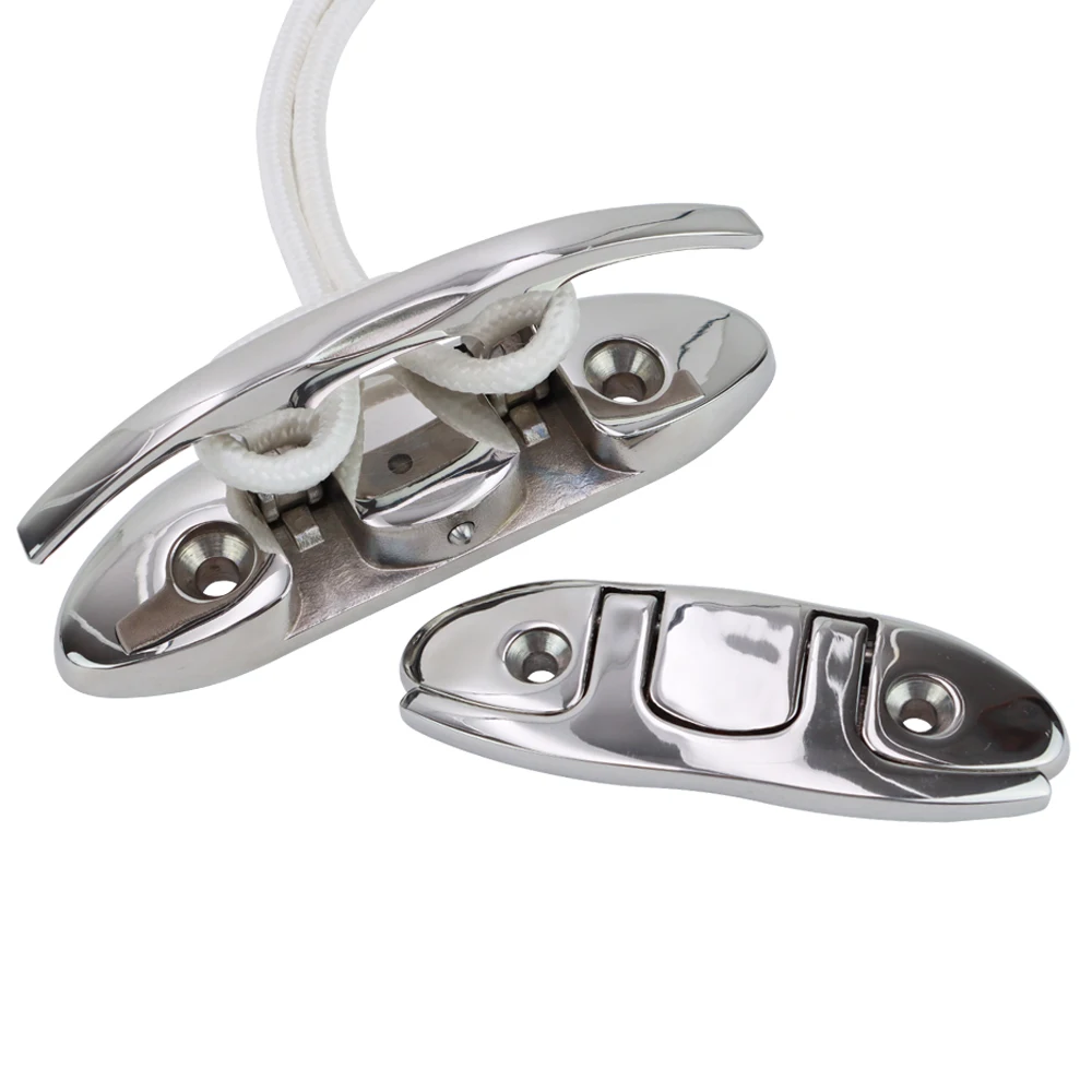Docking Mounting Hardware Boat Deck Cleat 316 Stainless Steel Folding