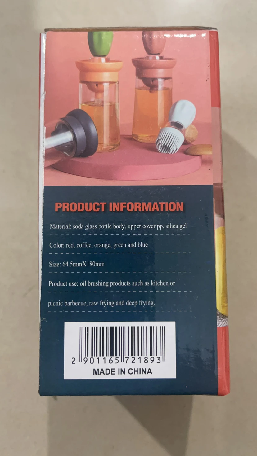 Glass Olive Oil Dispenser Brush 2 In 1 Portable Oil Dispenser Silicone Brush Quantitative Oil