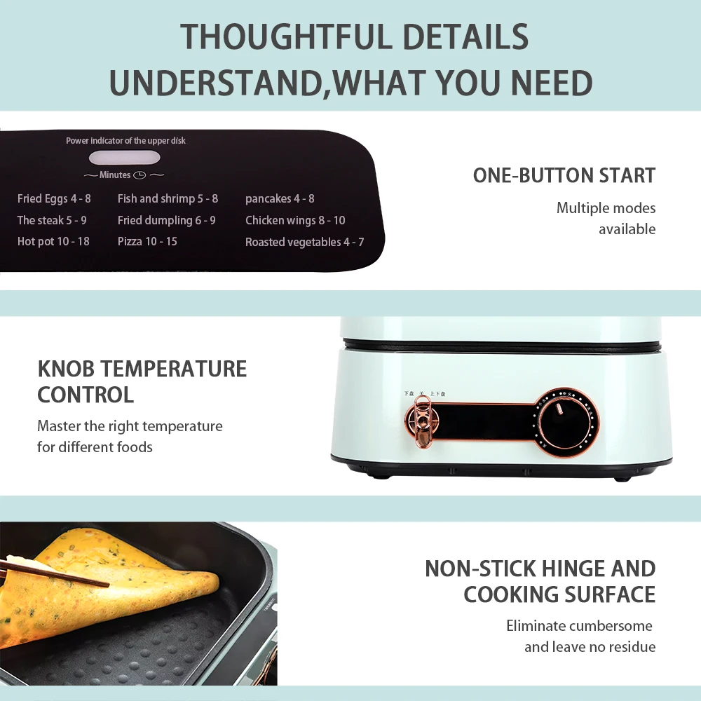 Household Multifunction Cooker 3l Electric Baking Pan Double Heating