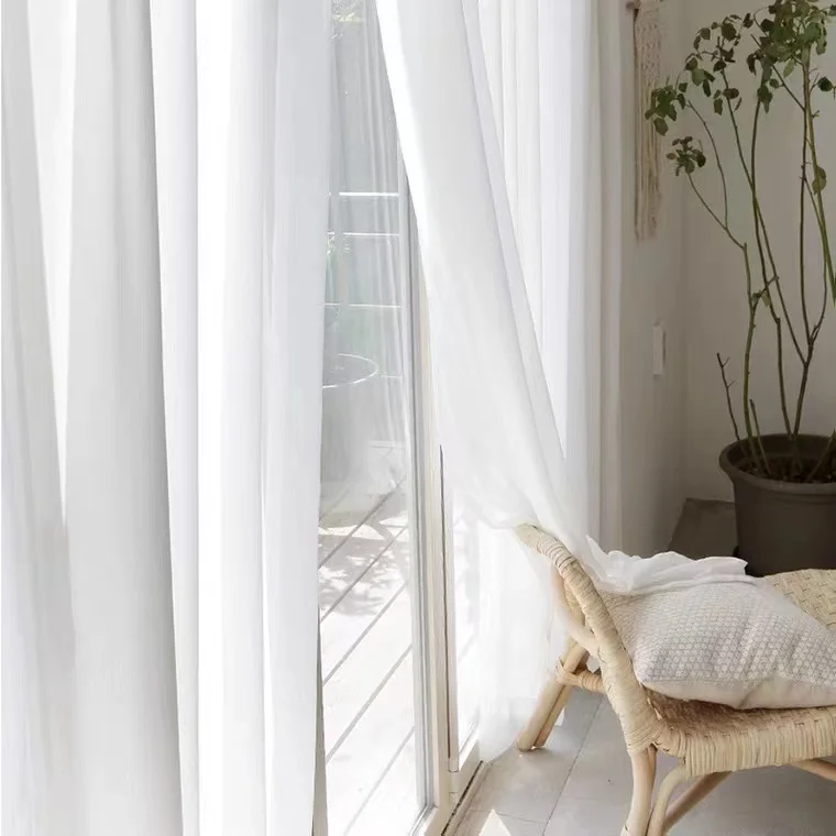 Белые шторы в интерьере Ready Made Curtain Voile Sheer Home Decor Korean Style Super Quality Living Room