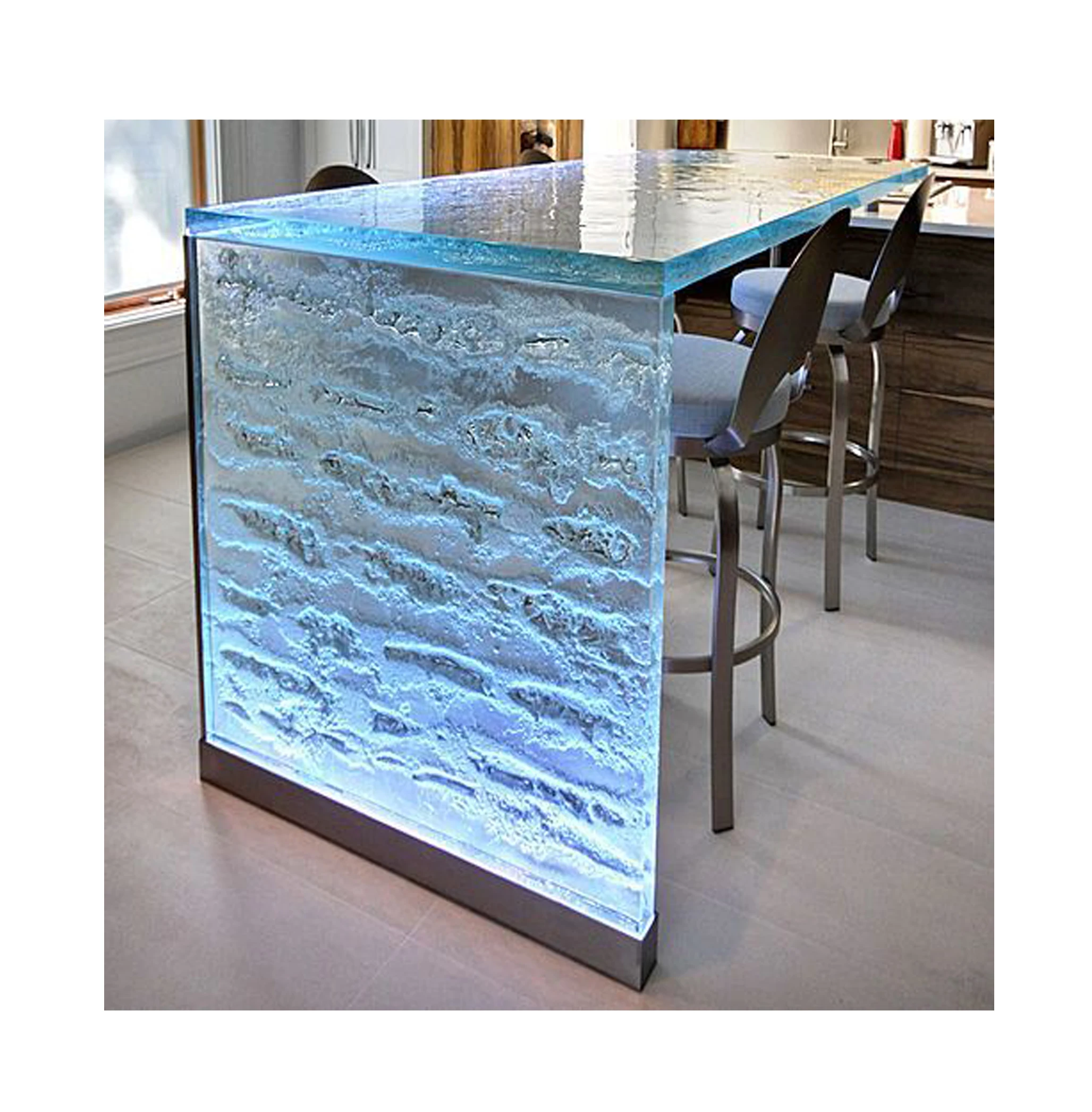 High Gloss Contemporary Textured Glass Table Top
