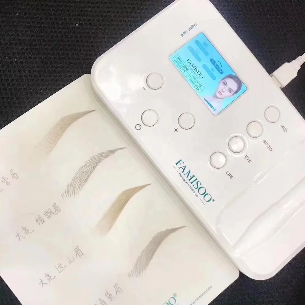 FAMISOO Permanent Makeup Machine Good Quality Scalp White Rotary for Beginners Eyebrow Permanent Makeup Tattoo Machine