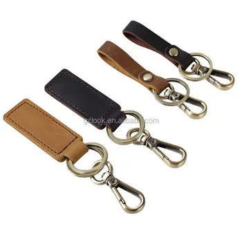 Real Cowhide Genuine Leather Keychain Pocket for Car Keys Clip Rings