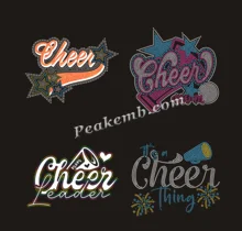 Fashion Custom Cheer Mom Rhinestone Heat Transfer Shiny Mom Hot Fix Rhinestone Transfer Design for Shirt