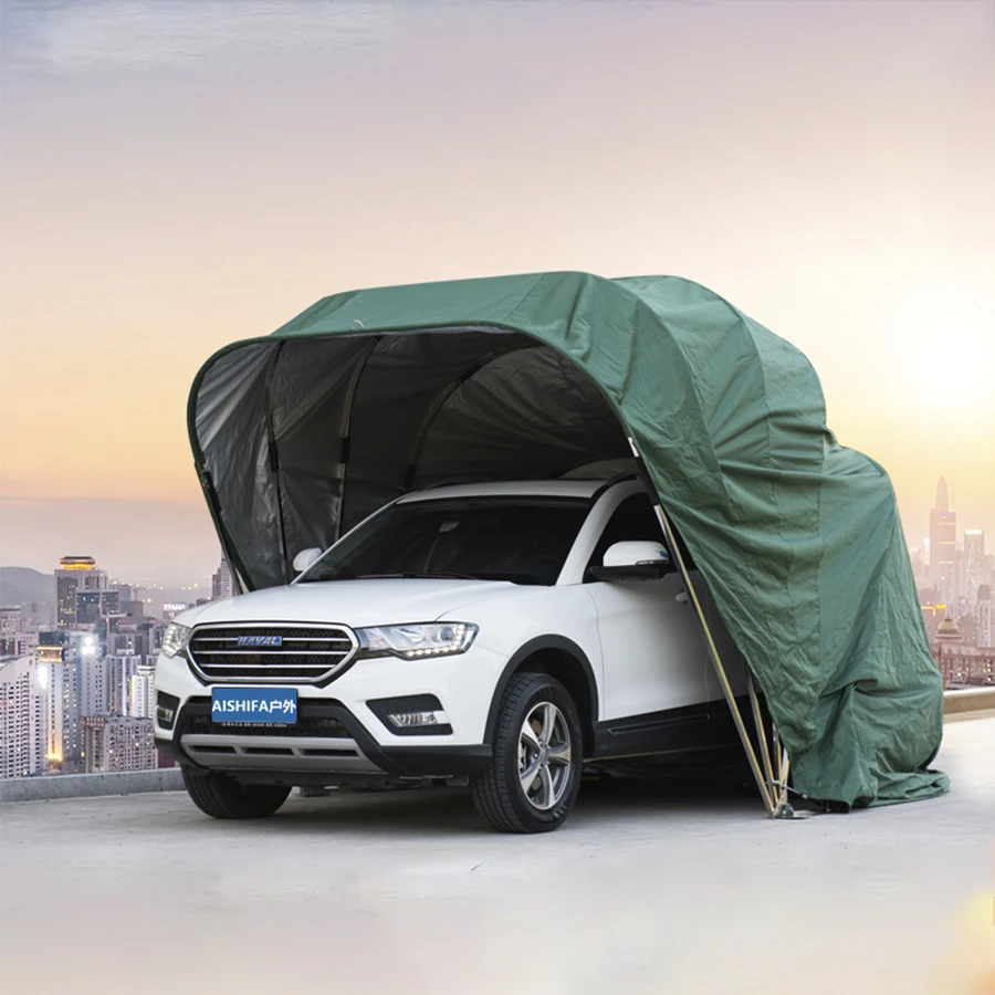 Iron Galvanized Foldable Car Canopy Tent - Easy Assemble Outdoor Garage ...