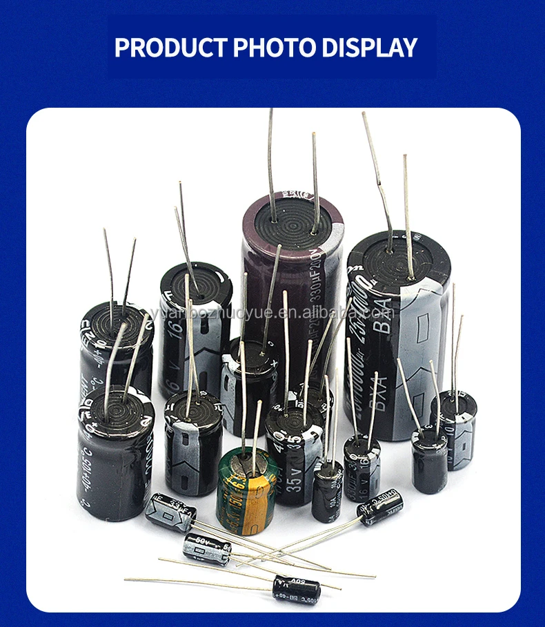 Inline Aluminum Electrolytic Capacitor Components 16/25v/35v/50/10/47