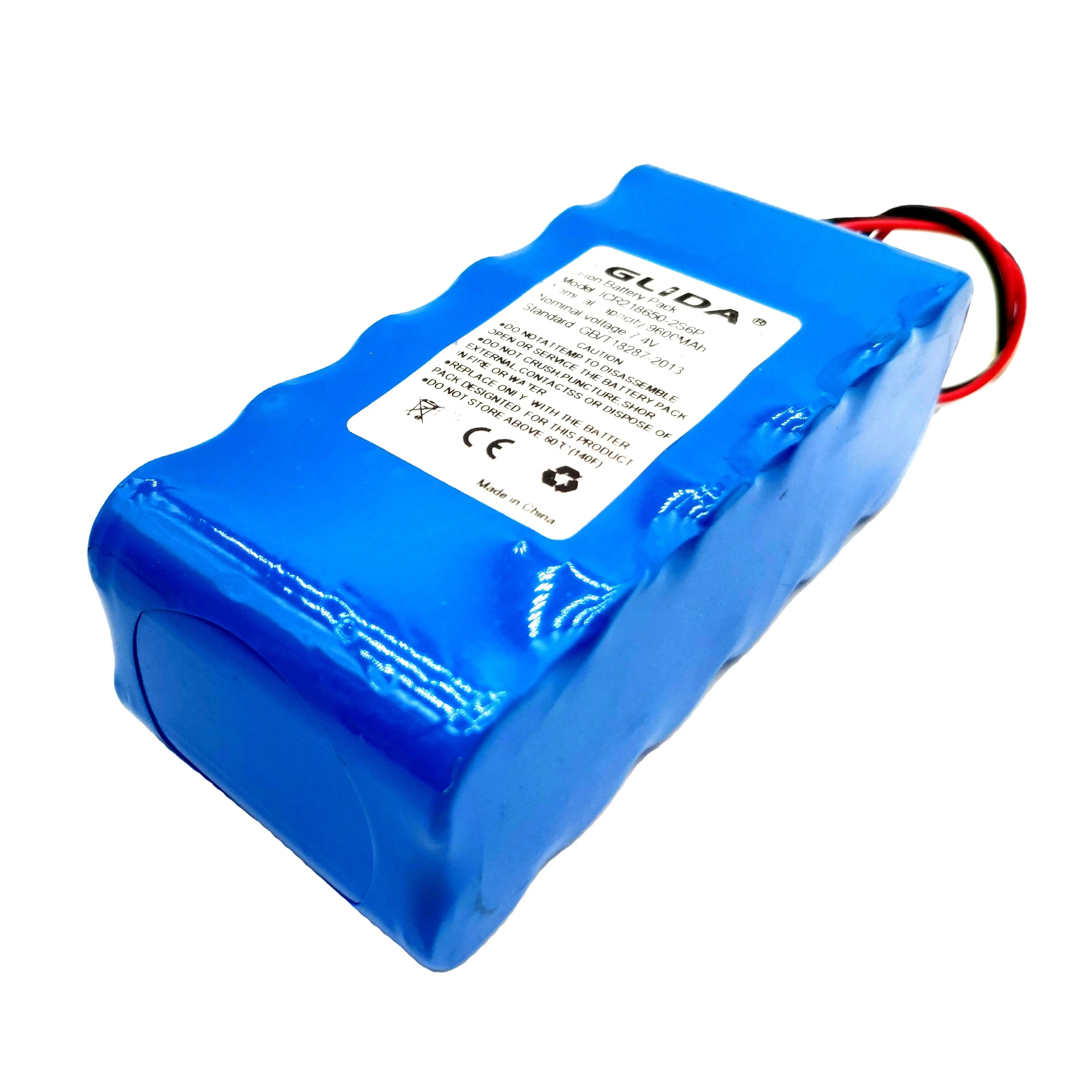 ICR18650-2S6P 7.4V 9600mAh Lithium ion battery pack Rechargeable