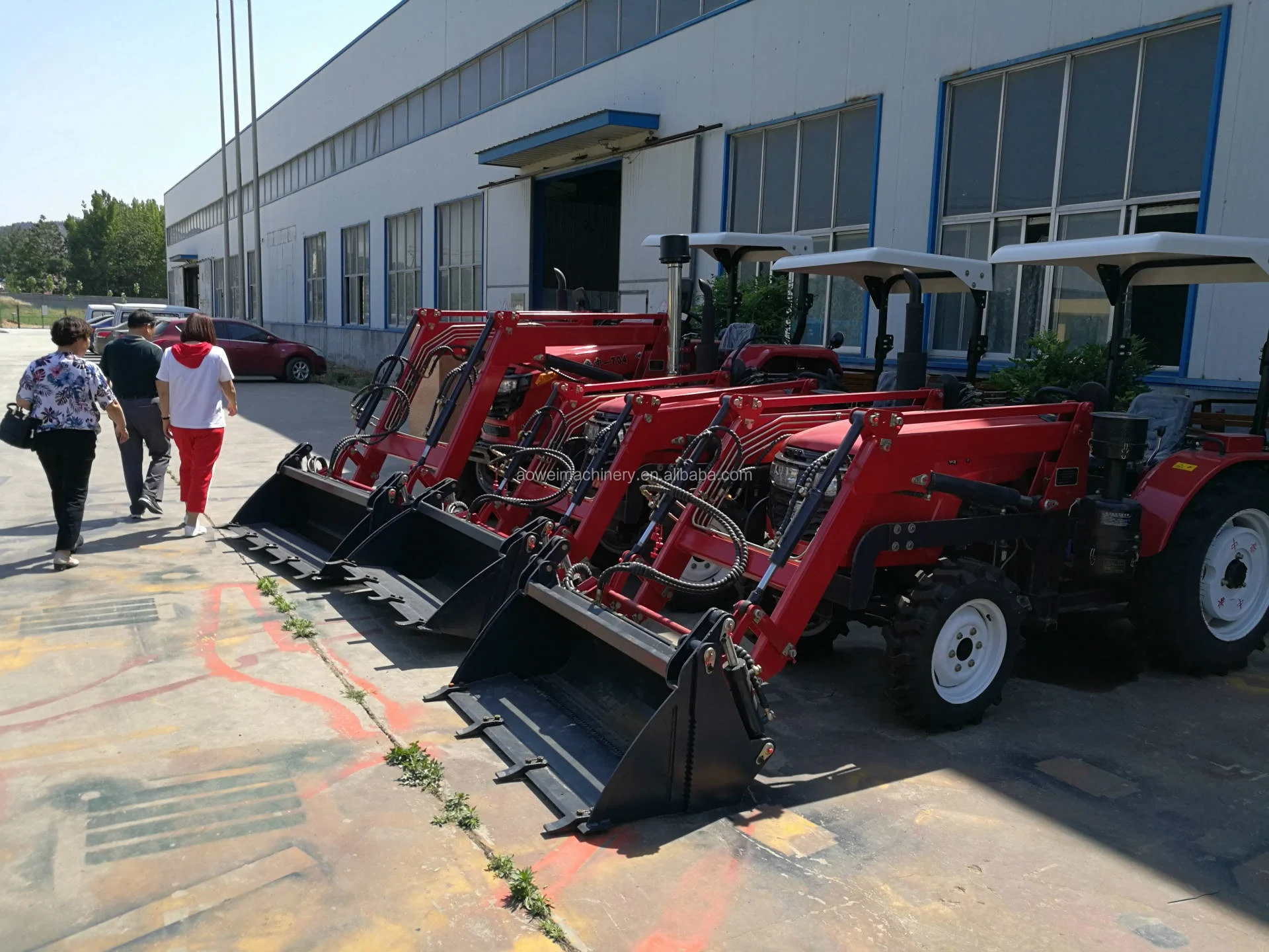 Mini Tractor with Front End Loader and Backhoe Remote Control Electric Robot Riding on Lawn Mower Tractor