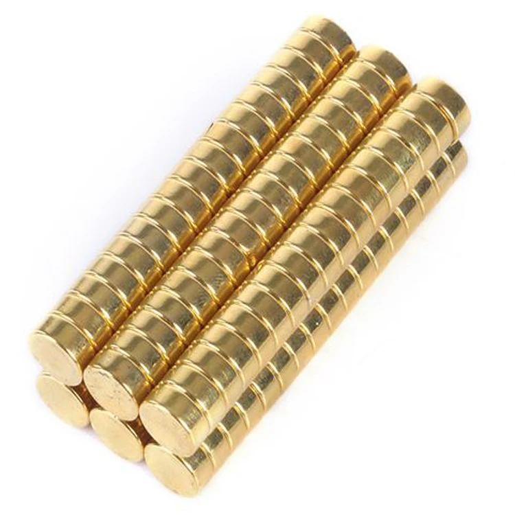 N52 N45 N35 Small Disc Neodymium Magnet with Gold Coating