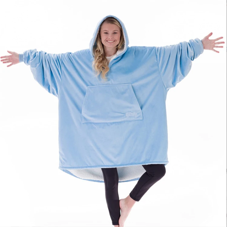 Custom Oversized Hoodie Flannel Sherpa Hoody Blanket Oodie Wearable ...