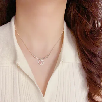 French Retro Personalized Round Beads Full of Diamonds love Necklace Temperament Fashion Hundred Matching Collarbone Chain