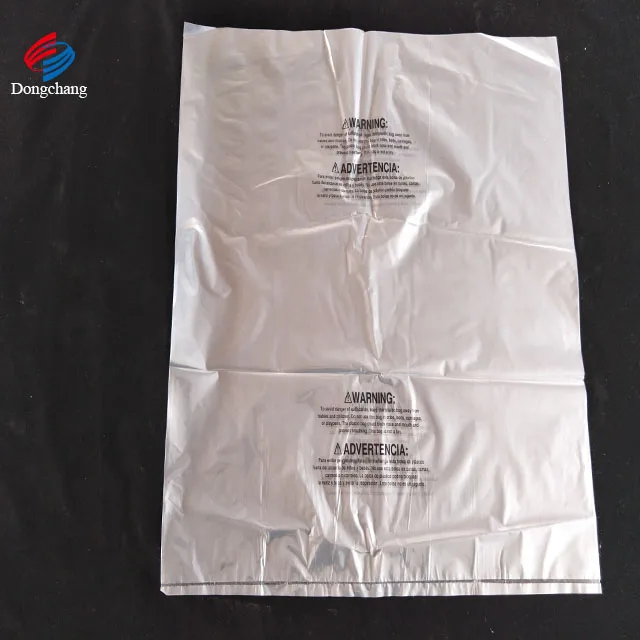 Multiple Sizes and Black Ink Print LDPE Plastic Bag with Warning Languages