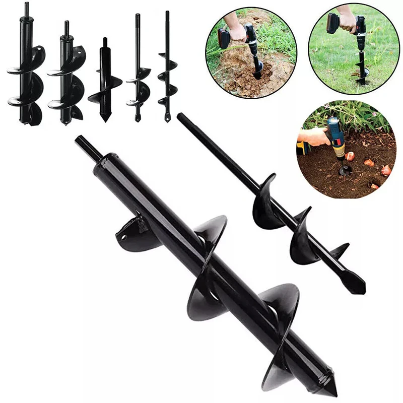 Planter Tree Hand Cordless Drill Soil Posthole Digging Holes Dirt Auger Drill Bit Garden Spiral Earth Auger Drill Dits