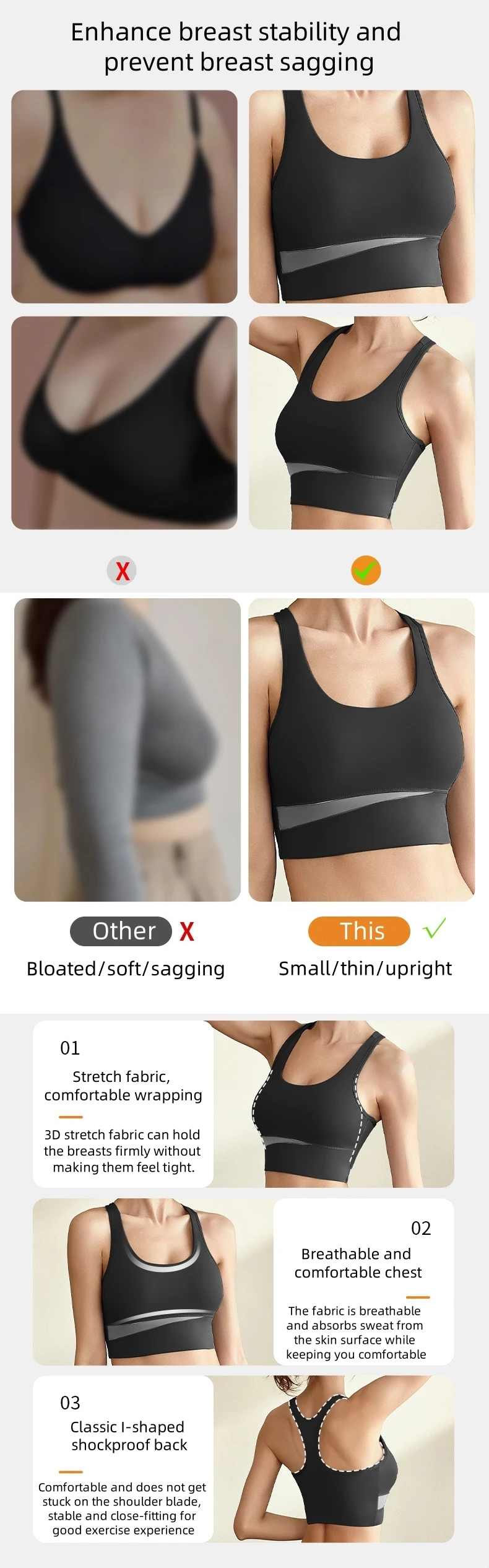 product spliced gathered vest run women strapless top sportswear breast pad linear shockproof high elastic pilate fitness yoga sport bra-57