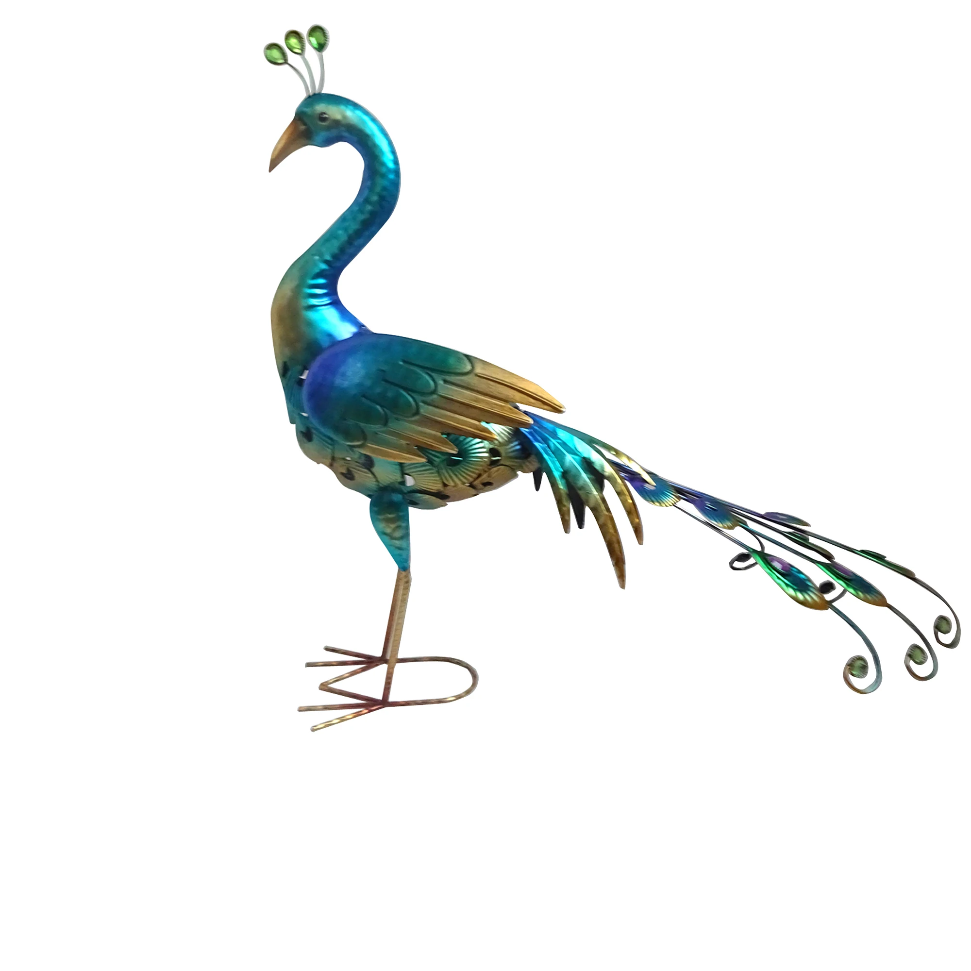 Outdoor Peacock Statue t  Metal for Lawn Backyard Party Wedding  Colorful