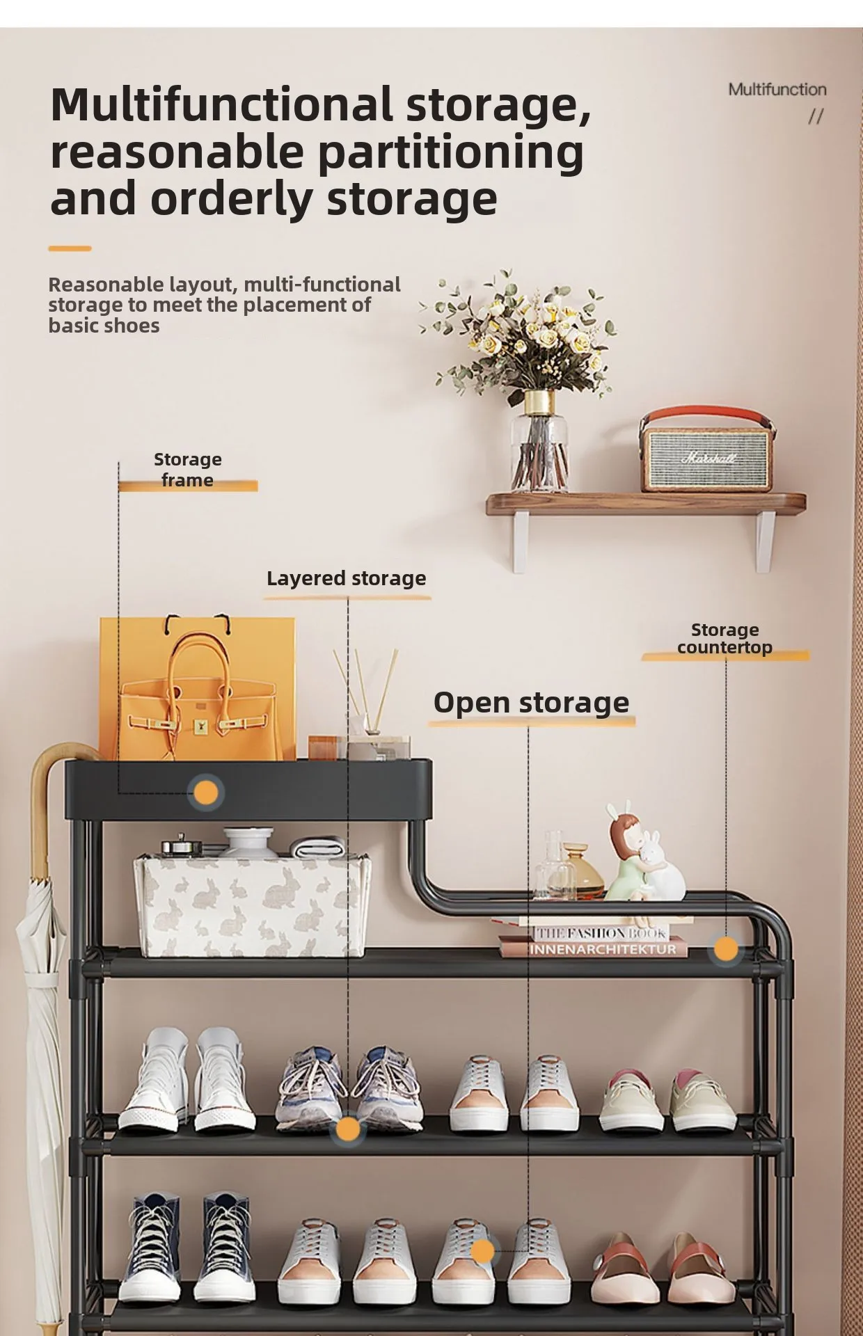 Economical Multi-Layer Indoor Metal Door Storage Rack Space-Saving ...