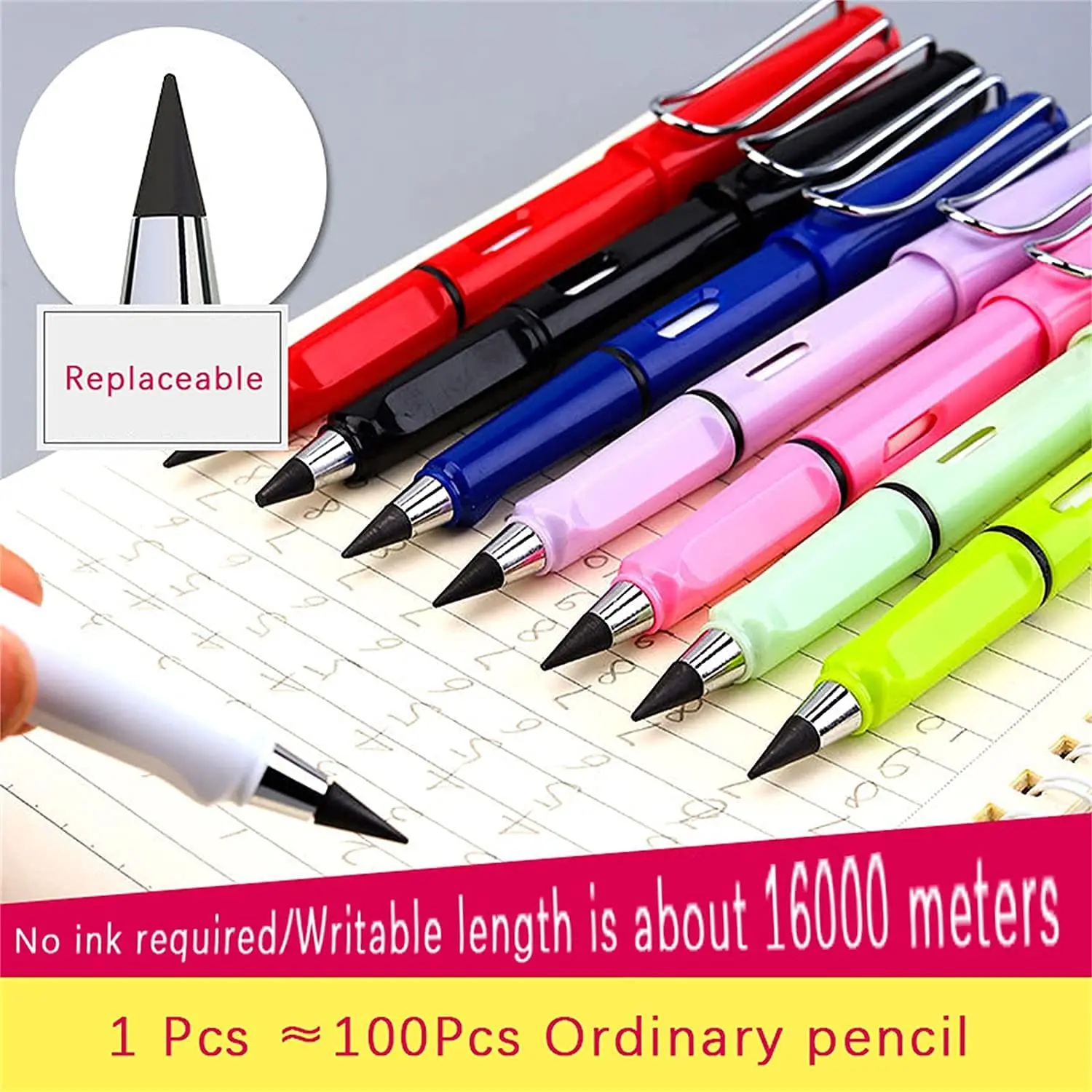 Inkless Magic Pencil,Everlasting Pencil Eternal With Eraser,Infinity ...