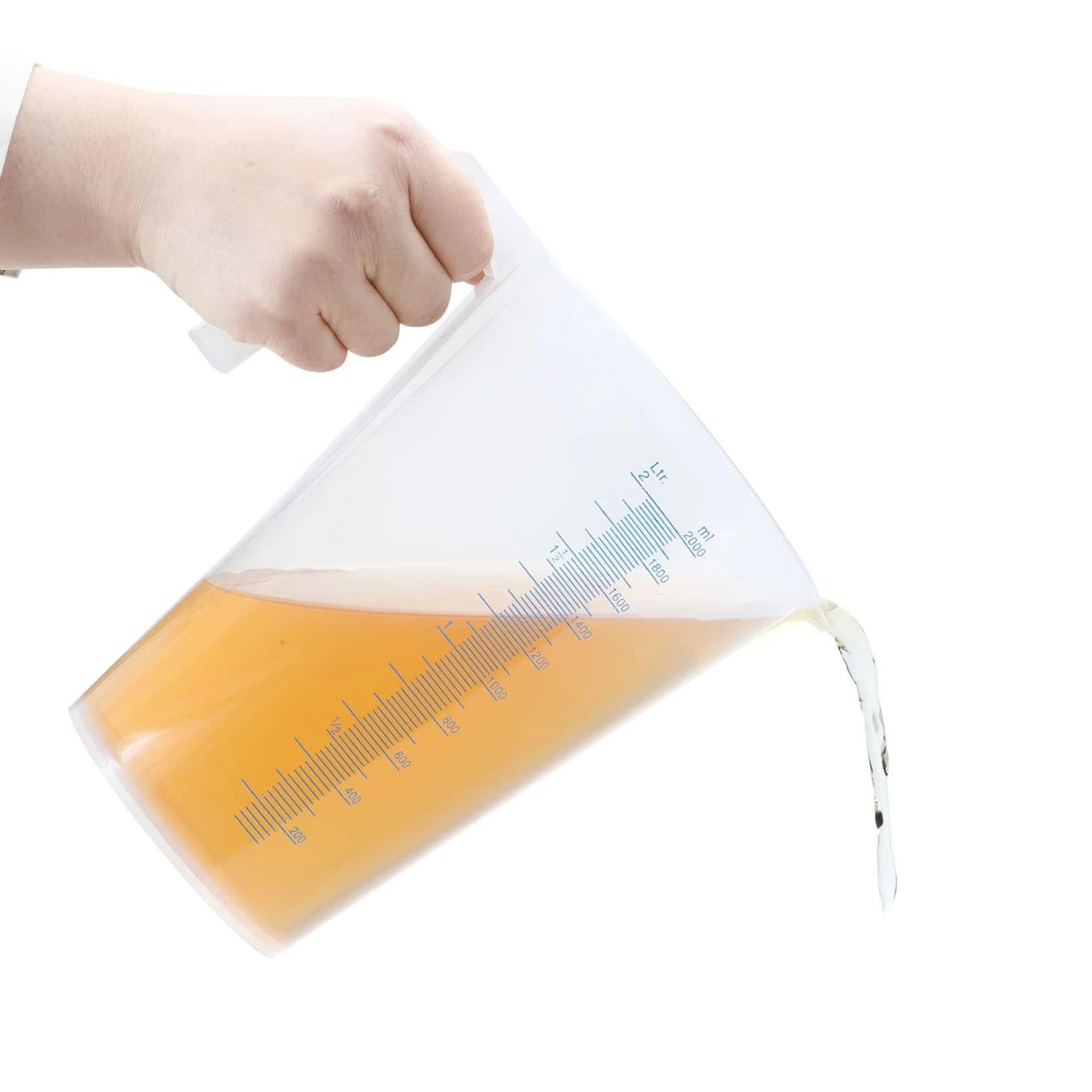 2 Liter Plastic Graduated Measuring and Mixing Pitcher, Aemygo Clear 1/2 Gallon Measuring Cups With Handle