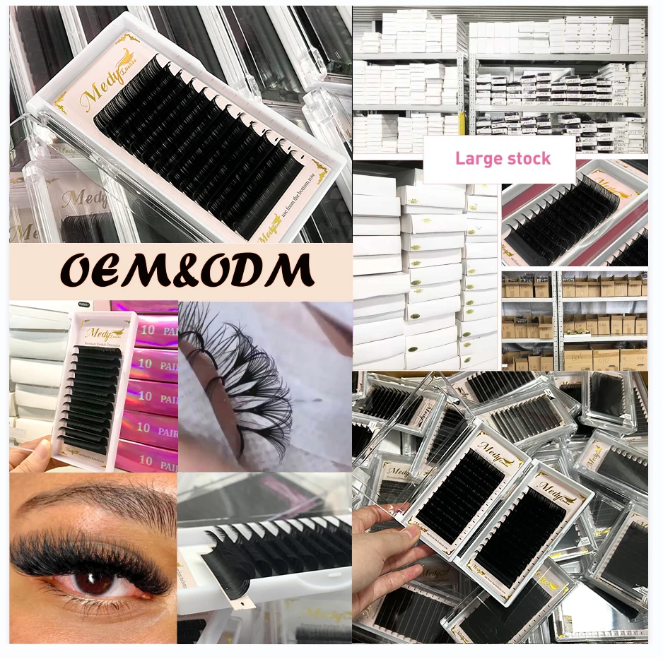 Matte Black Dark Cashmere Volume Lash Extensions Velvet Mink Lash Trays Wholesale Individual Eyelash Extension Supplies