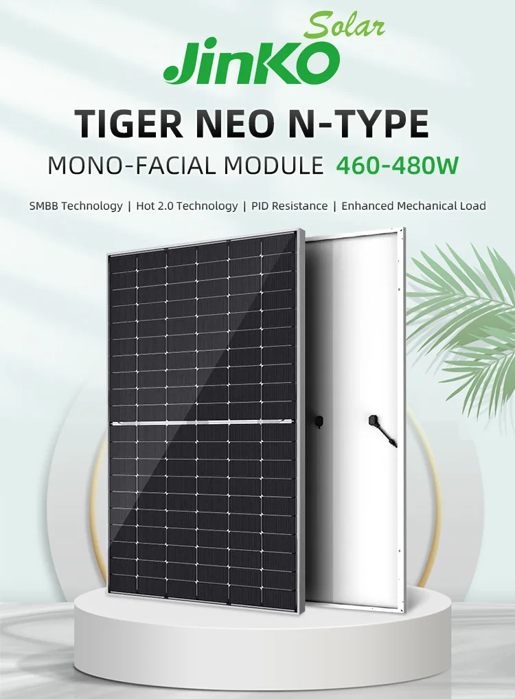 JKM475N-60HL4-V  Jinko 475 Watt 120 Cell TIGER NEO Mono-Facial N-Type 30mm  Black Frame Solar Panel