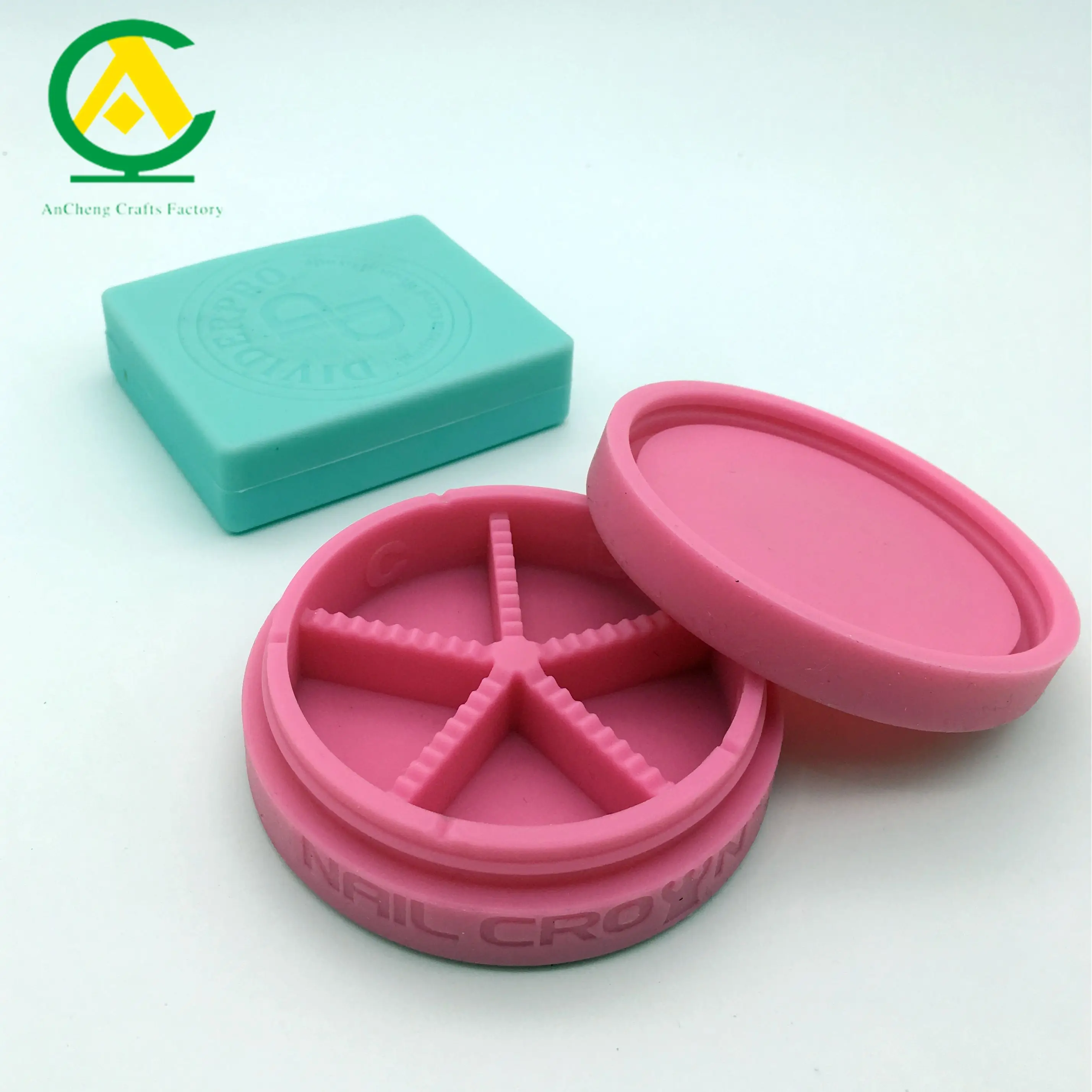 Уникальный пользовательский печатный логотип капсулы ежедневный диспенсер для витамина силиконовый держатель таблеток прямоугольный круглый футляр