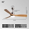 42inch -Silver + natural wood color