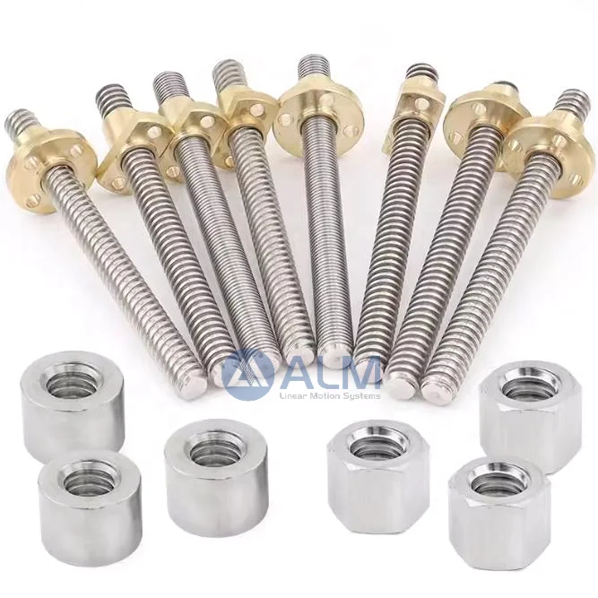 High Quality Wholesale T8 T10 T12 T14 T16 T20 304 Stainless Steel CNC Trapezoidal Screw Lead Screw for 3D Print Motor Lead Screw
