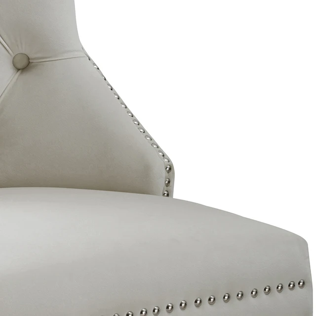 Modern Luxury Wingback Velvet Furniture Luxury Tufted White Single Restaurant Dining Chairs factory