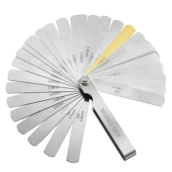 32-teiliges Fühlerlehren-Set Aus Edelstahl – Faltbare Spaltlehre Für Ventilspiel, Zündkerzenabstand & Musikinstrumente, Metrisch/imperial