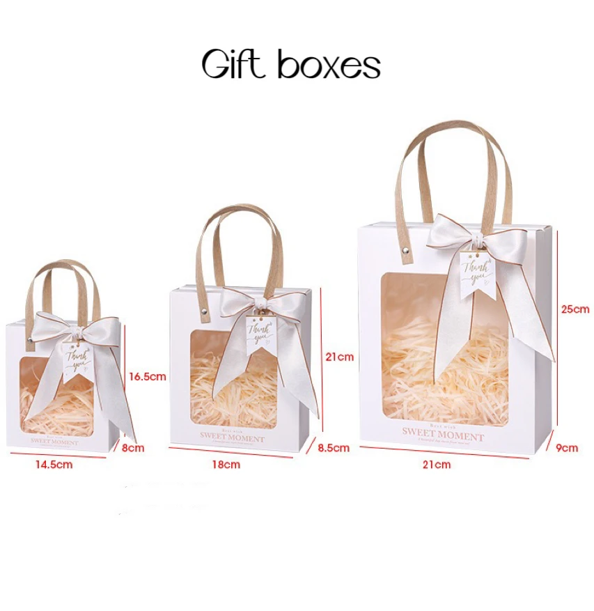 Wholesale Luxury Custom Clear Window Gift Wrapping Bag Valentine's Day