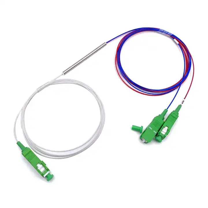 Fiber optic fbt splitter mini tipe 1x2 0.9mm dengan konektor sc/apc fbt coupler 0.4meter 1meter radio 10:90 20:80 30:70