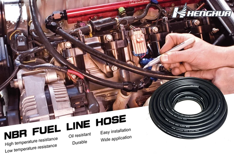 Customized Size Nbr Hose Diesel Flexible Braided Oem Rubber Fuel Line Hose Gasoline Petrol Oil