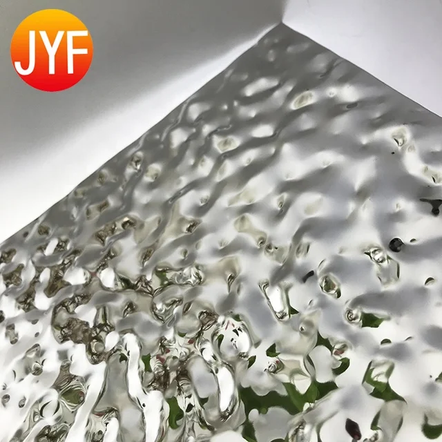 ANY998 Embossed Stainless Steel Color Plate Brushed 304 316 Decorative Water Ripple Metal Sheets for Ceiling