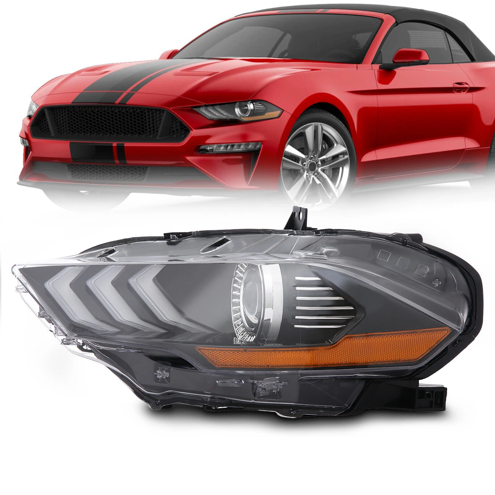 OEM auto parts car body kit front left right headlight DRL LED headlamps for Ford Mustang 2018 2019 2020 2021