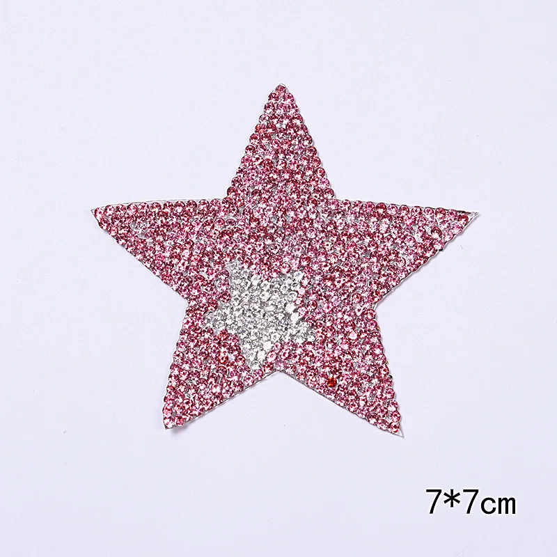Free sample hotfix motif heat transfer rhinestone flower iron on patches for bling decorations